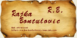 Rajka Bontulović vizit kartica
